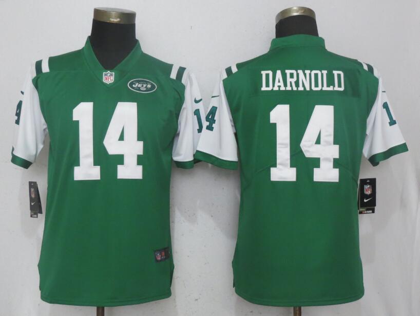 Women New York Jets #14 Darnold Green Vapor Untouchable Playe NFL Jerseys->women nfl jersey->Women Jersey